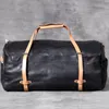 Duffel Bags Leather Men Handbag Cowhide Travel Bag Bagage Men's Large Capacity Retro Original Vegetabiliska garvade italienska1