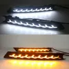 1 pareja LED luces de funcionamiento diurna Lámpara de niebla DRL con señal de giro Noche Azul para Mazda CX-5 CX5 CX 5 2017 2018 2019 2020 2021