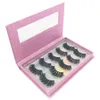 Mink Ögonfransar Natural False Eyewashes Long Eyelash Extension Faux Fake Eye Lashes Makeup Tool med låda 5PAirs / Set