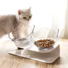 Double Cat Dog Bowls Pet Food Water Bowl Нескользящая защита от позвоночника Многоцелевой Pet Chower Bower Puble Bown Package HHA1700