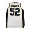 Custom Tom Brady #52 High School Basketball Jersey Men's Ed White Any Name Number Jerseys Size S-4xl Top Quality