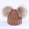 Berets Kids Winter Wart Warm Remble Wath with Fur Fur Pompom Boys Girls Cute Caps Baby Baby Soft Beanie Hats