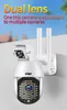 1080p podwójny obiektyw kamera IP Nadzór zewnętrzny kamera bezpieczeństwa bezprzewodowa CCTV IP66 Wodoodporna WiFi LED LED Cam