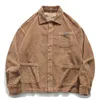 Vintage Retro Corduroy Jacket Coat Mens Streetwear Loose Harajuku Button Jackets Hip Hop Track Jacket Coat Cotton Outwear 201127