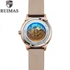 2020 Ruimas Watches Men Luxury Top Brand New Fashion Genuine Leather Belt Transparent Automatic Mechanical Wristwatch Male Clock