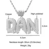 Hip Hop Custom Name Letters Pendant Necklace Micro Cubic Zircon with Rope Chain or Cuban Chain