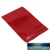 100st Red Stand Up Glossy Aluminium Folie Zip Lås Självtätning Packing Bag Vattentät Bönor Spannmålspåse