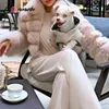 Conmoto Fashionable loose women's Plush fur coat Thickened warm high waist jacket High street style coats woman winter 2020 new