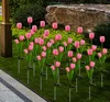 Solar IP66 Gazon Lampen Pathway Lights Outdoor Tulip Pathway Flower Lightsolar Garden voor Tuin Landschap Pad Werf Walkway