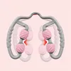 팔을위한 U 형태 방아쇠 마사지 롤러 팔 다리 목 근육 조직 피트니스 체육관 요가 필라테스 스포츠 4 휠