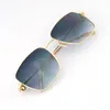 Verkauf von modischen Metall-Sonnenbrillen für Damen, 18 Karat Gold, Vollrahmen-Sonnenbrille, C-Dekoration, männliche und weibliche Brillen, rotbraune Linse, 288 x