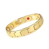 E17 Valentine Day Women Man Gold Plated Health Care Therapy Bracelet Lovers Heart Health Energy Magnetic Bracelet