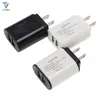 50PCS 5V 2A EU US-kontakt 2 USB-portar 2USB USB Laddare Power Wall Adapter Mobiltelefon Mikrodata Laddning för iPhone iPad Samsung