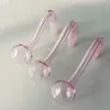 10mm Male Joint Pink Glass Oil Burner pijpen voor booreilanden bongs Dikke Pyrex Tabak Gebogen Bowl Hookahs Adapter Rookpijp Nail Burning Smoke Tools