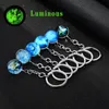 Luminous Keychain Crafts Universe Glass Ball Cabochon Keychains Car Bag Keyrings Creative Keyrings Jewelry Gift