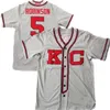 Baseball Jerseys Heren Vintage 1942 KC Monarchs Baseball 25 Satchel Paige Jackie 5 Robinson Negro League Stitched Jersey Goedkope