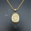 Virgin Mary Pendant Necklace For Women Girls Gold Color Our Lady Christian Jewelry Iced Out Rostly Steel Chainspendant Necklace9286394