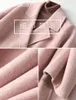 Frauen Kaschmir Lange Mantel Elegante Drehen Unten Kragen Rosa Wollmantel Bedeckte Taste Design Winter Warme Mantel Casaco feminino 201218