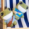 29cm Cute Plush Big Eyes Frog Toy Stuffed Animals Soft Sweater Crossbody Bag Kids Toys Birthday Christmas Gift for Girls Boys 220222