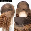 Bruin Korte Kinky Krullend Menselijk Haar Bob Sluiting Pruiken Voor Zwarte Vrouwen Preplucked 13X4 Synthetische Lace Front pruik Met Babyhair