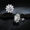 Sneeuwvlok Oorbellen 925 Sterling Zilveren Sieraden 6.5mm 1.0 Carat Diamond voor Dames Huwelijksgeschenk 220211