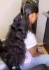 Loose Deep Wave Brazilian Hair Pony Tail Penteado Africano Americano Afro Americano Molhado e Ondulado Caçador De Cabelo Cordão Clipe In140G