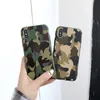 Cool Army Camo Camouflage telefonfodral för iPhone 12 Mini Pro Max 11 Pro X XS Max XR 8 7 Plus Fashion Army Green Silikon Mjuk TPU Cover Case
