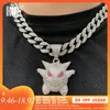 Hip Hop Iced Out Gengar Bling Ghost Ally Gold Silver Color Pendant Collier For Men Women Jewelry With Chains7462812