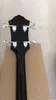 Peach Shape 4 Strings Gene Simmons Punisher #2 Black Electric Bass Guitar Brass Nut, Big Chrome Bridge Cover, 24 Trastes Diamond Inlay