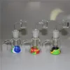 3,2 tum Hookah Glass Ash Catcher Silicon Base 14mm Glass Water Bong Pipes Ashcatchers Bubbler Ashcatcher 45 90 graders DHL gratis