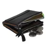 Card Holders PU Leather Men Wallets Double Zipper Short Purses Holder Coin Pocket Vintage High Quality Brand Male