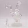 Glass Bong Waterpipe Hookah Recycler Oil Rigs with Unique Colorful Percolator 7in height 14mm Bowl