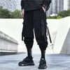2020 Мульти-карманные грузовые брюки Мужчины Harajuku Hip Hop Streetwear Joggers Человек Эластичные талии Вспомогательные штаны Techwear