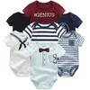 7 stks / partijen babyjongen meisje rompertjes zomer baby kraag katoen kleding pasgeboren jumpsuit voor 0-12m peuters roupas de bebe outfits 201027