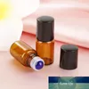 10 stks 2ml Amber Glass Roll on Bottle Sample Test Essentiële olie-injectieflacons met roller hervulbare fles reizen cosmetische container