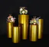 5st Electric Gold Mirror Iron Material Round Party Decoration Cylinder Party Wedding Decorations Plint262i