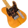 Weiße Hohner Hs Cat Mad Cat Tete Flame Maple Top Yellow E -Gitarre Leopard Pickguard Red Turtle Binding Guit9792995