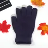 Touch Screen Gloves Warm Stretch Knit Mittens Women Men Full Finger Gloves Big Kids Mitten Winter Accessories 18 Colors w-00487