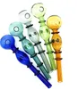 QBsomk Hookahs Hand Smoking Pipes glass oil burner pipe with Approx 14cm Colorful Thick Pyrex Heady material