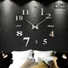 Nueva llegada 27/47 inch3d decoración del hogar cuarzo diy reloj de pared relojes horloge reloj sala de estar metal acrílico espejo 201202