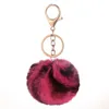 2021 8cm Two-color Rabbit Fur Ball Keychain Bag Plush Car Keychain Holder Pendant Key Chain Rings For Women Fashion Jewelry