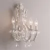 Lâmpada de parede Francês Antique acabamento metal LED de brilho de cristal Luzes de solt luminárias de loft sconce1