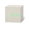 Novo Qualificado Digital Digital LED Alarm Clock Retro Brilho Relógio Desktop Table Decor Controle de voz Snooze função Função Ferramentas de mesa 201222