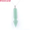 Wojiaer Natural Gemstone六角形の列ペンダントネックレス