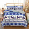 Homesky 3D Merry Christmas Bedding Set Duvet Cover Red Elk Conterter Bed Set Presenter Queen King size LJ201127