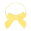 Baby Girls Headbands Kids Nylon Bowknot Hairbands Elastic Fijos Accesorios para el cabello Princess Headwear Colores sólidos KHA287