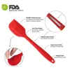 Teenra 3pcs Red Theatre-Resistant Silicone Spoon Spatula Set Кухонная посуда, набор инструментов силиконовой пирог, набор нерадосленных лопаточников Spatula 201116