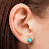 S2797 Fashion Jewelry Evil Eye Stud Earrings for Women Drop Glaze Rounded Oval Blue Eye Earrings