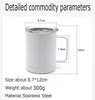 10oz Sublimation Blank Stainless Steel Coffee Cup With Handle Double Wall Thermos Kids Mugs Sublimation Tumblers For Drinking In Stock