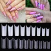 False Nails 100pcs / Box Square Square Tips per unghie francese U / C Curve Copertura integrale Acrilico Artificiale Acrilico Fake Extension Salon